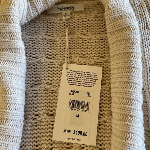 Splendid cable knit open cardigan NWT size M - Picture 6 of 10